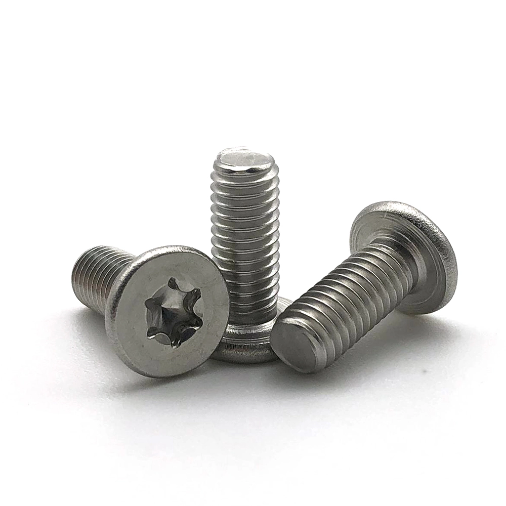Custom made M2 M3 M4 M5 stainless steel zinc plated torx flat head screw 1