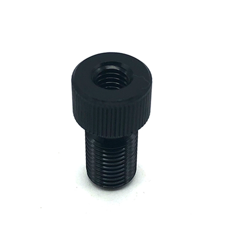 Custom Aluminum knurled hollow screws black Female Thread Adapter Screws 1
