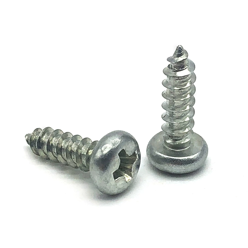 Galvanized Carbon Steel pan head tapping screw with standards of DIN 1