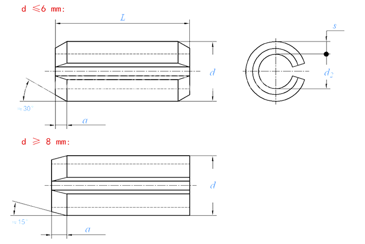 Chuanghe - spring dowel pin DIN 1481 Standard Stainless Steel Roll Slotted Spring Dowel Lock Pin spring pin 10