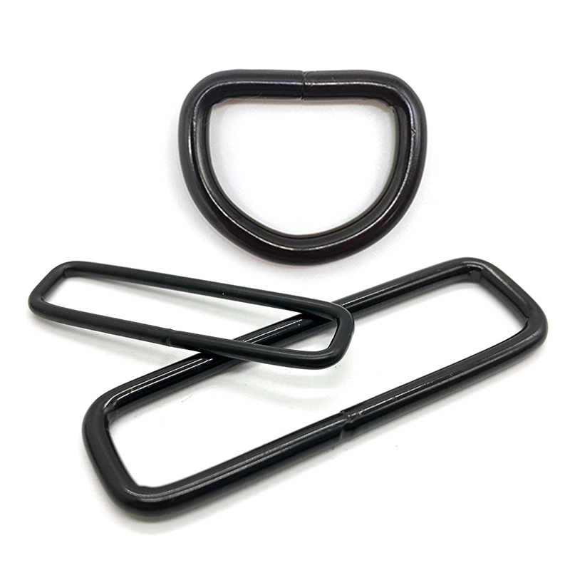 Chuanghe - China wholesale black metal steel d-ring handbag hardware iron buckle lifting 10mm 20mm 21mm 25 mm 80mm metal rectangle d ring D-Ring 1