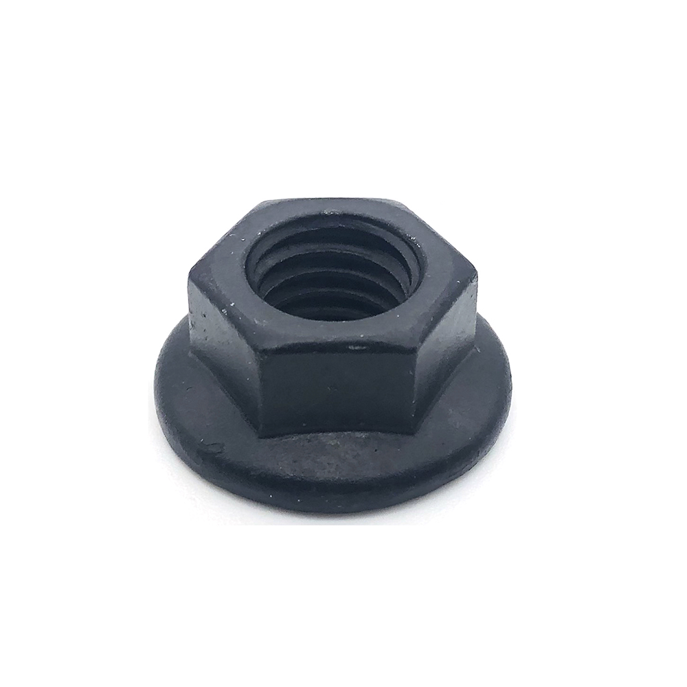 Chuanghe - cnc turning metal flange nuts DIN6923 carbon steel Black zinc plated grade 4.8 8.8 serrated hex flange nut flange nut 6