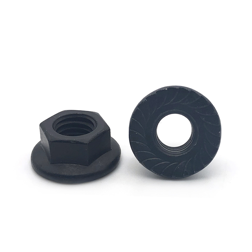 Chuanghe - cnc turning metal flange nuts DIN6923 carbon steel Black zinc plated grade 4.8 8.8 serrated hex flange nut flange nut 9