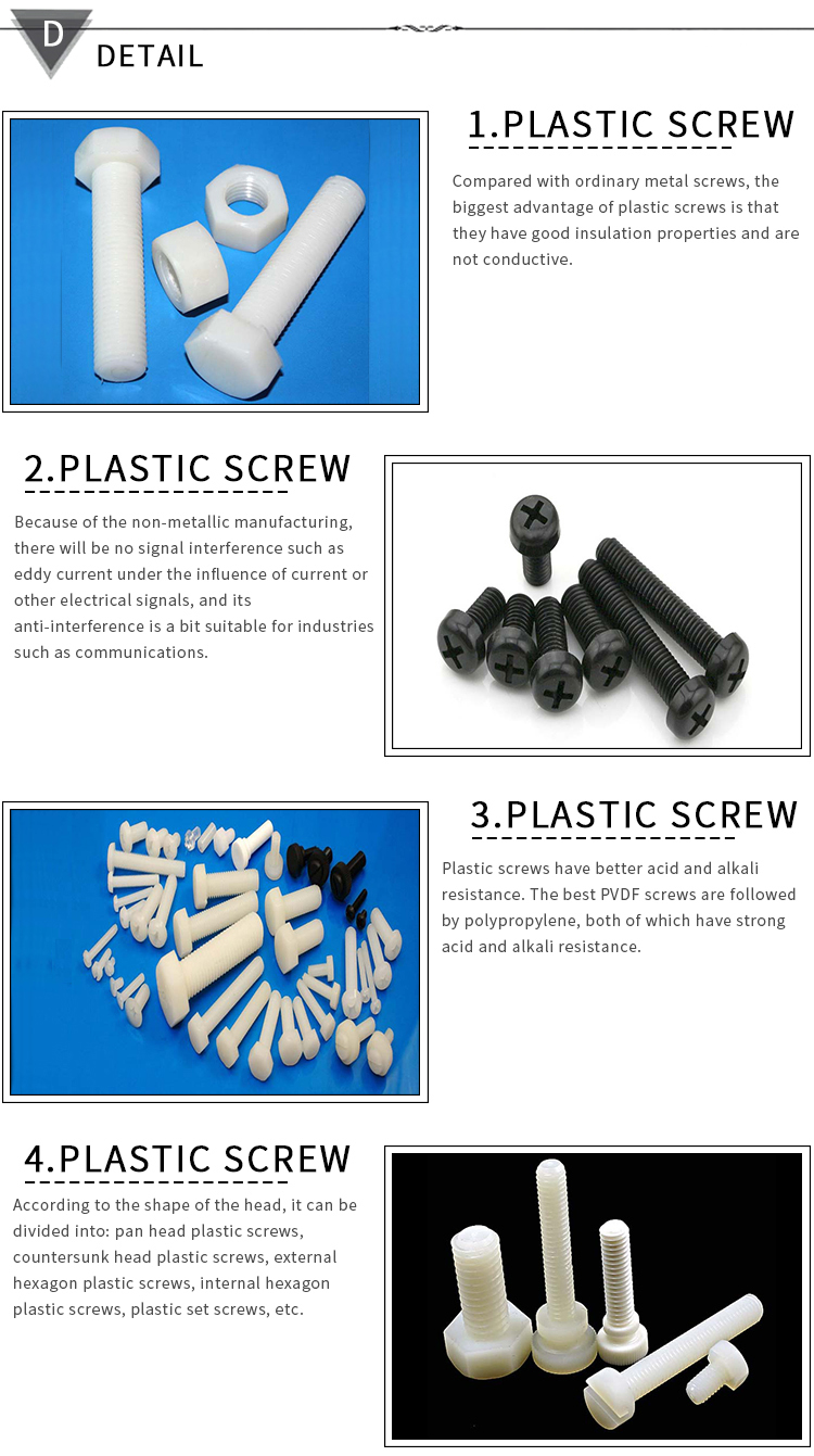 Chuanghe - M2 M2.5 White Phillips Flat Countersunk Head Nylon Plastic Screw Plastic screw 8