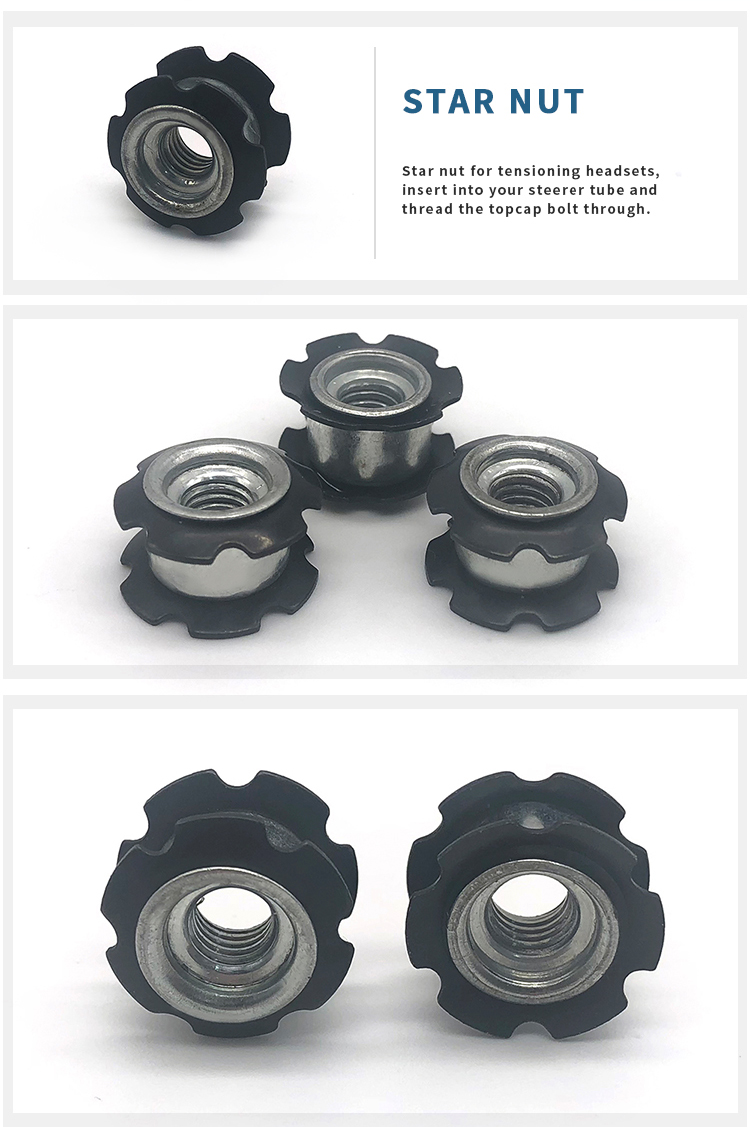 Chuanghe - M6 M8 M8 Pipe Connector Threaded inserts nut for round steel tubes 65MN Steel Star Nut special nut 10