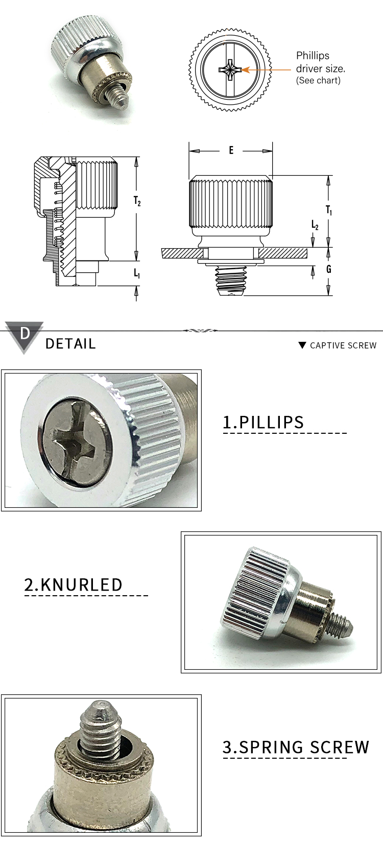 China wholesale fasteners Hot sale black oxide standard m2 m3 m4 m5x20 m6 car stainless steel spring loaded captive panel screw