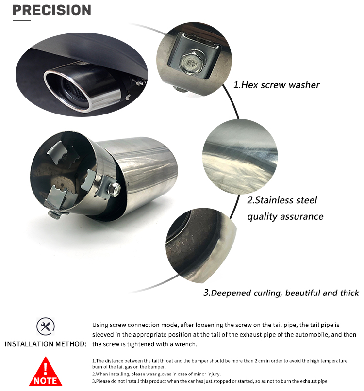 Chuanghe - China Factory Car Stainless Steel Elbow Exhaust Muffler Tail Pipe Auto cnc part 8