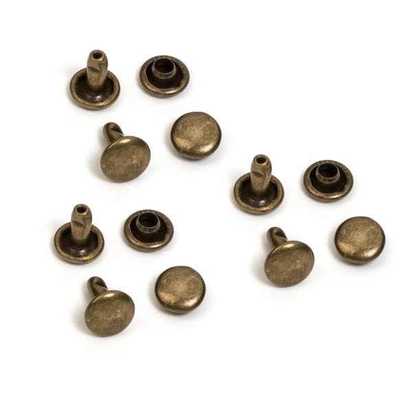 Chuanghe - China wholesale cap rivets Two Side Silver Black Gold 8 mm Stainless Steel Brass Double Head Cap rivets for Leather male and female rivet 1