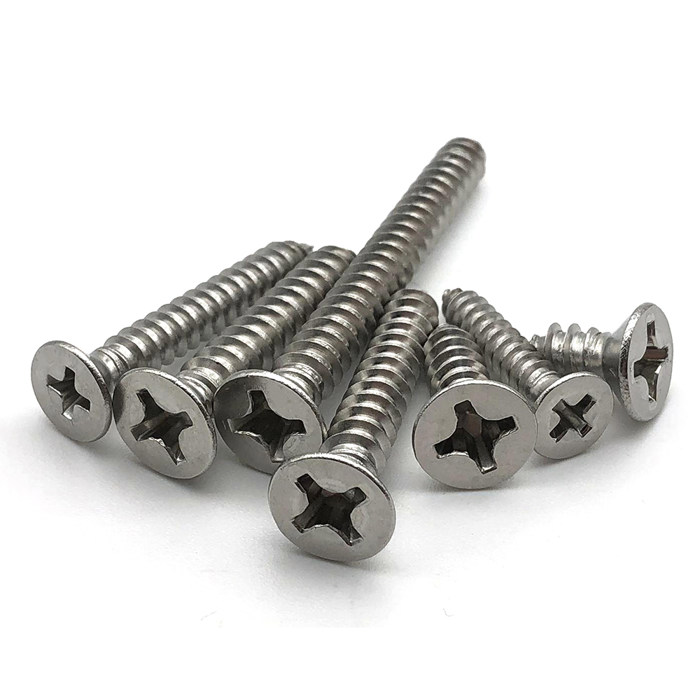 China custom Stainless steel countersunk flat csk head SS self tapping screws 2
