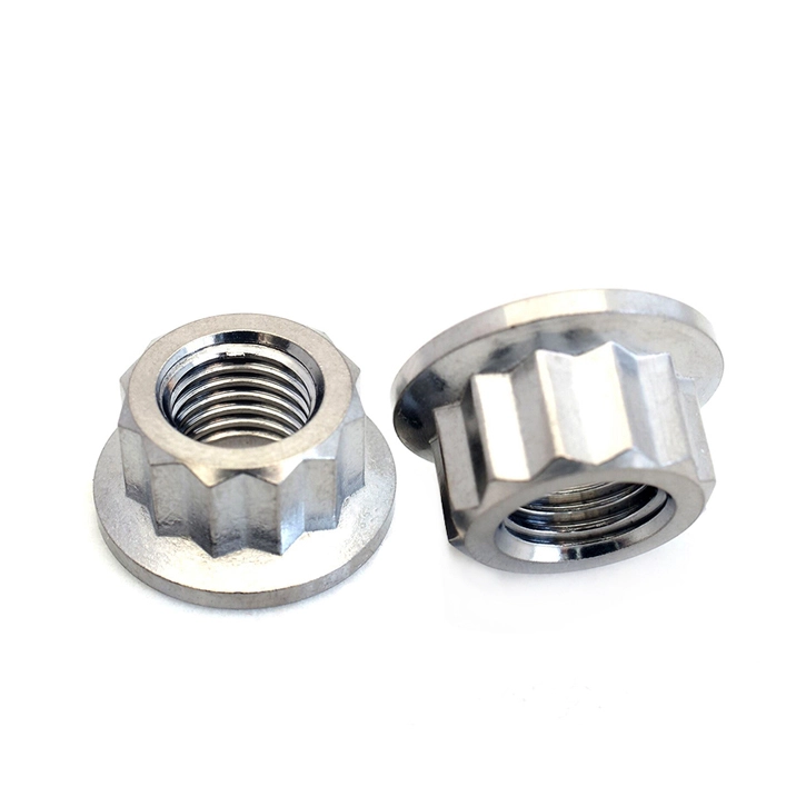 Chuanghe - China wholesale High Strength Customized automotive 1mm lock nut m18 m4 m7 m10 Anodized Gr2 gr5 titanium 12 points flange nut flange nut 1