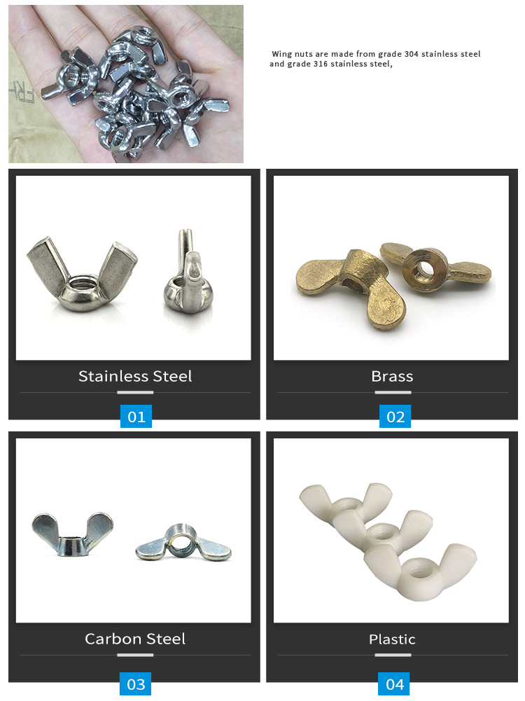 Chuanghe - China fastener manufacturer plastic wing nut M8 M10 SS304 Butterfly Nuts Precision Casting DIN315 Stainless Steel wing nut wing nut 10
