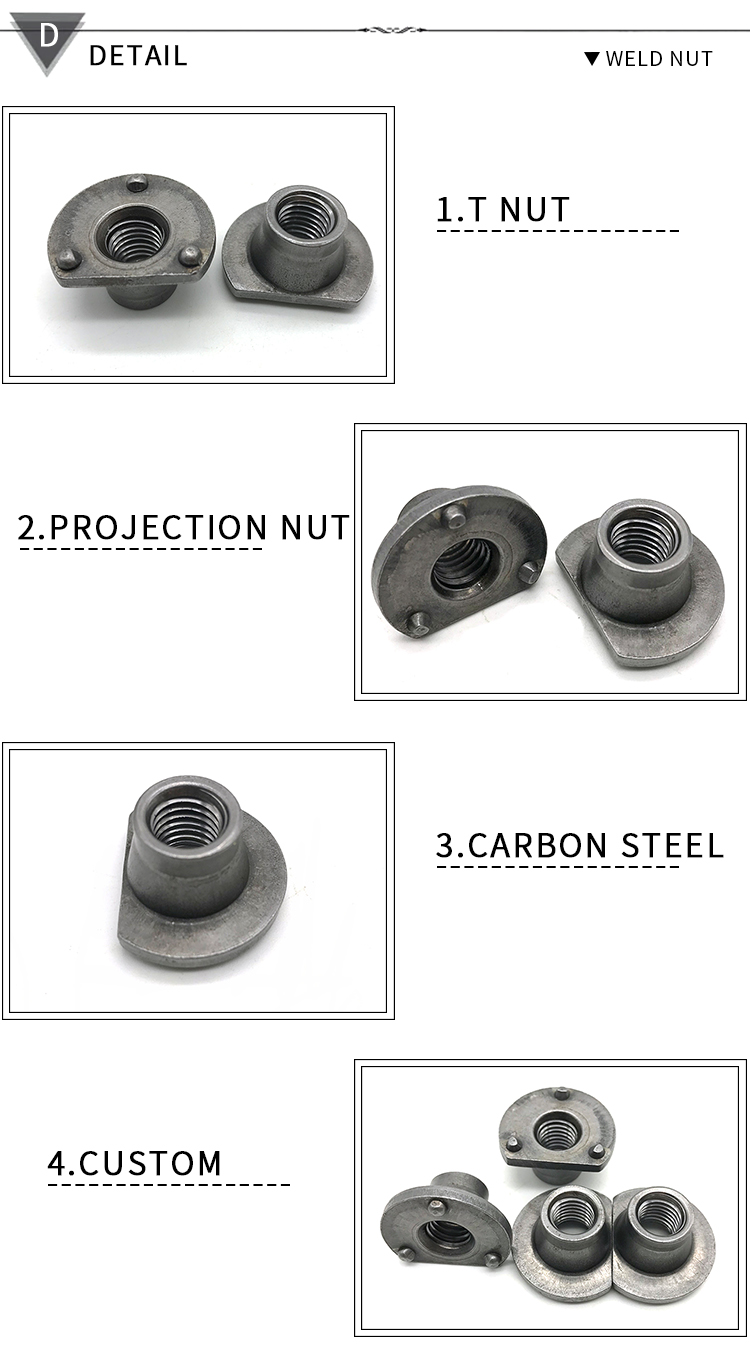 Chuanghe - Carbon Steel T Type Weld Nut wholesale Customized Auto Parts fastener threaded stainless steel 3/8 m6 m8 projection t slot nut t nut 9