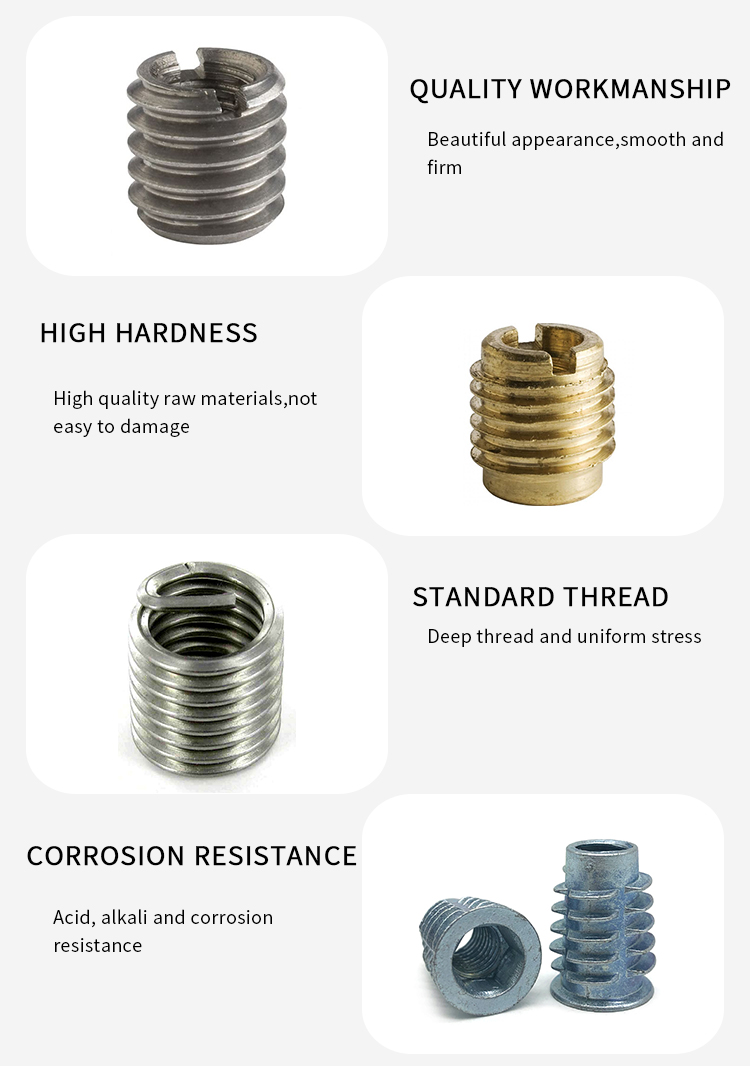 Chuanghe - China factory price turning m3 m6x25 m8 m10 19mm furniture self tapping insert threaded for wood metal coil spring thread insert thread insert 9