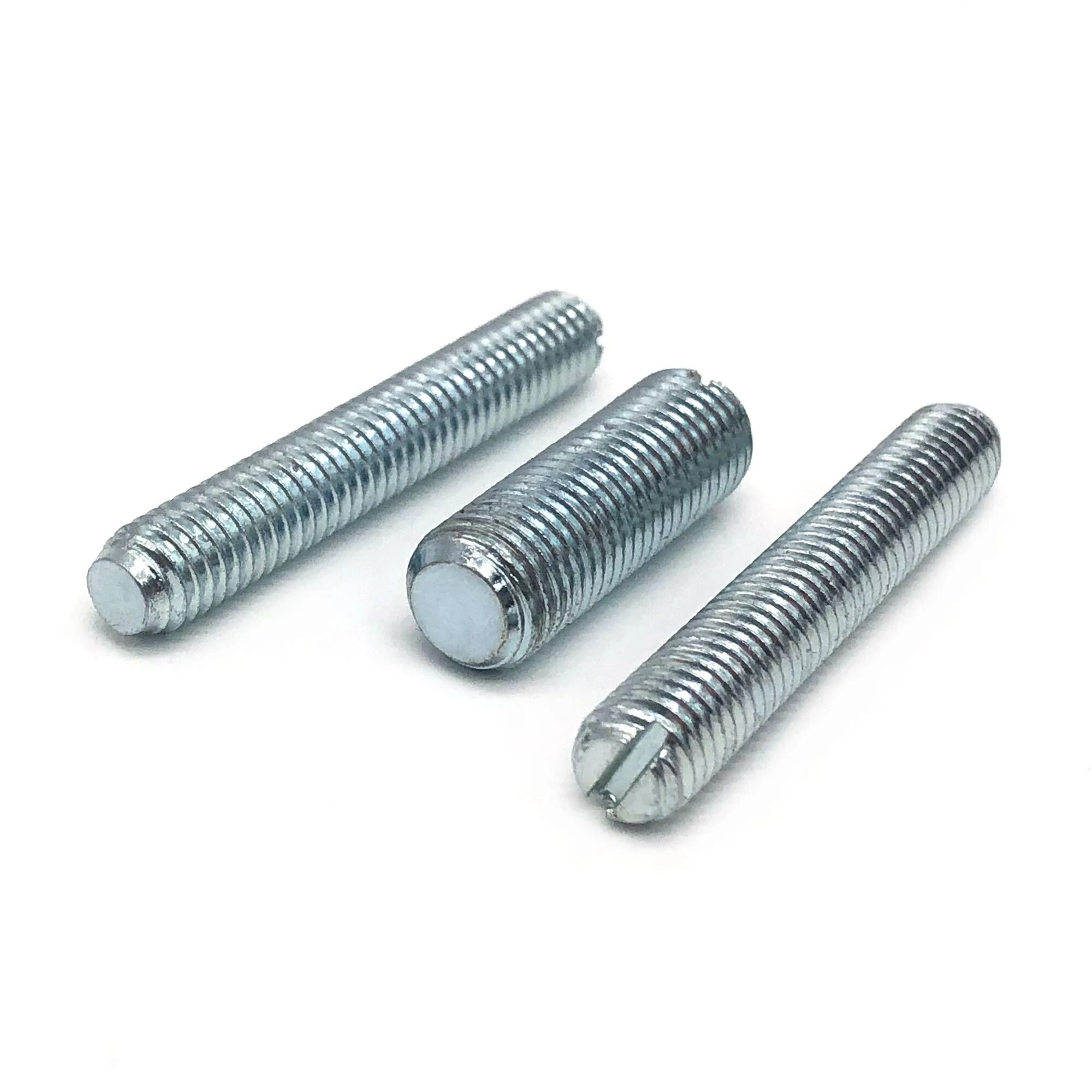 China Wholesale Customized carbon steel bule zine Flat End Slotted Set Screw 1