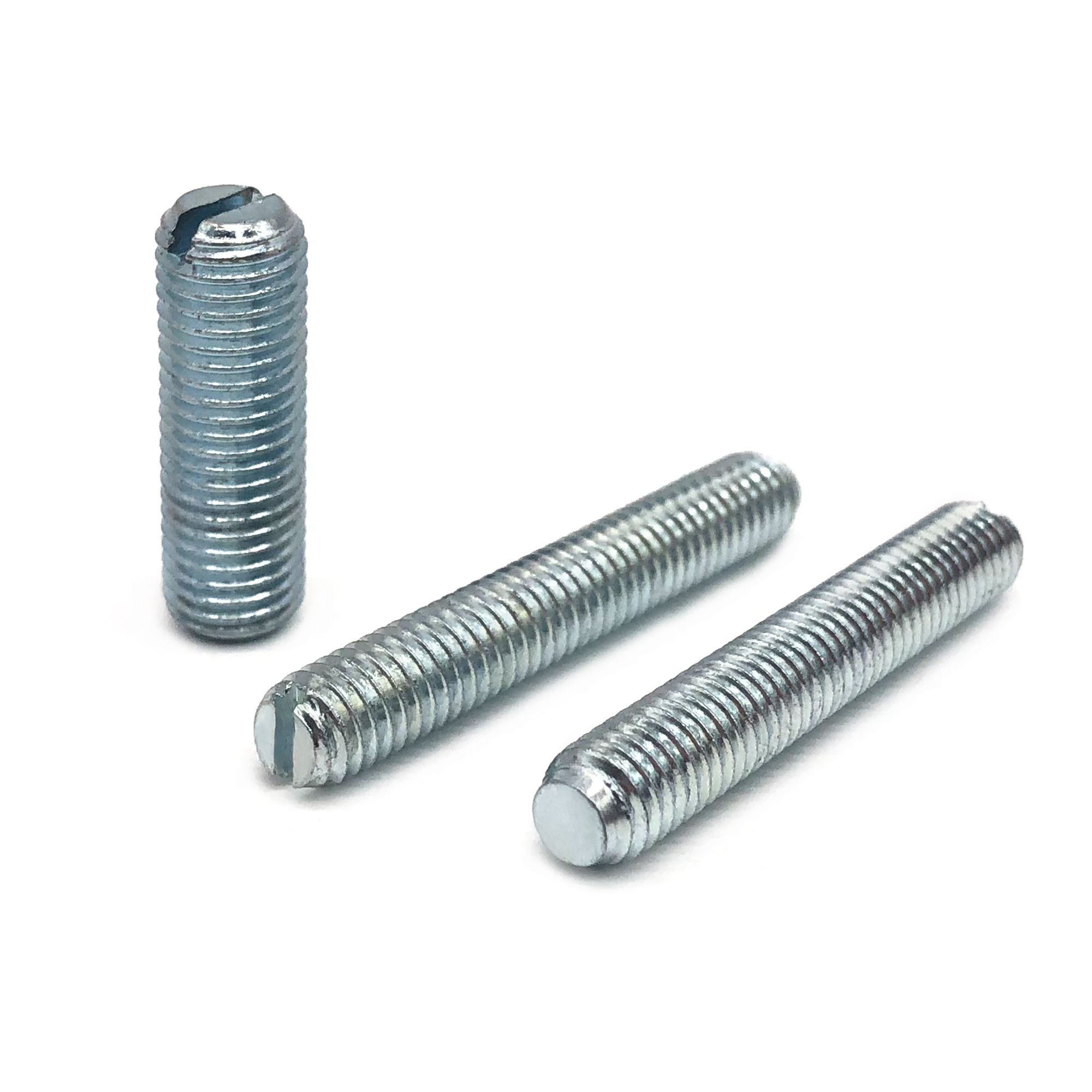 China Wholesale Customized carbon steel bule zine Flat End Slotted Set Screw 2