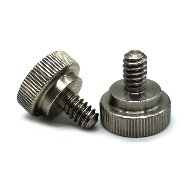 Flat head knurled head screw m4 m6 steel step shoulder thumb screw 1