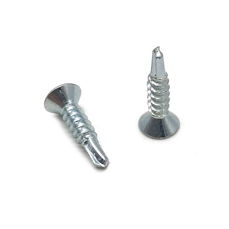 Manufacturer hot sale drill tail screw carbon steel flat head self drilling screws 1
