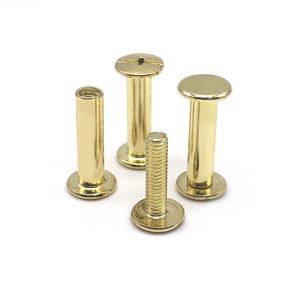 High Quality custom m4 m5 brass male and female chicago screw for leather belt 1
