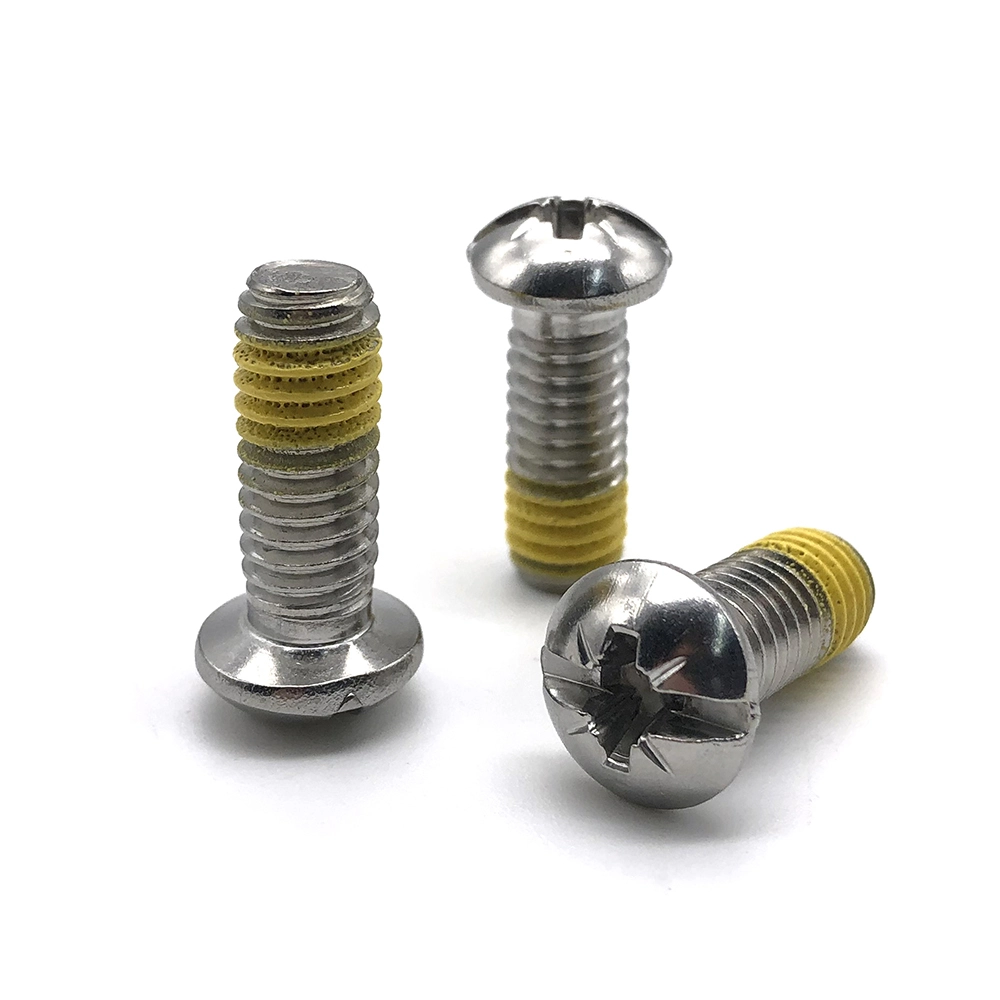 Custom Pozi Pan Head Machine Screws with nylon patch 1