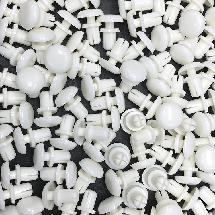 Chuanghe - China Wholesale fastener car 3 mm 4mm 6mm ratchet round flat clips white Nylon plastic snap head rivets push rivet plastic rivet 1