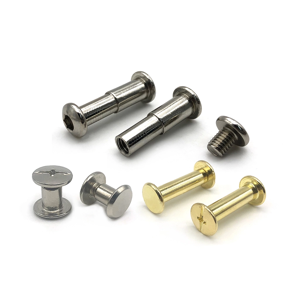 Chuanghe - Custom Brass Book Binding Screw,18mm chicago screws binding head post rivet chicago screw,male and female screw Chicago screw 1