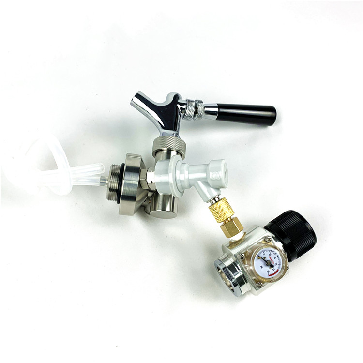 Mini fût Growler avec régulateur de CO2 et robinet à bille réglable pour gaz et liquide 4