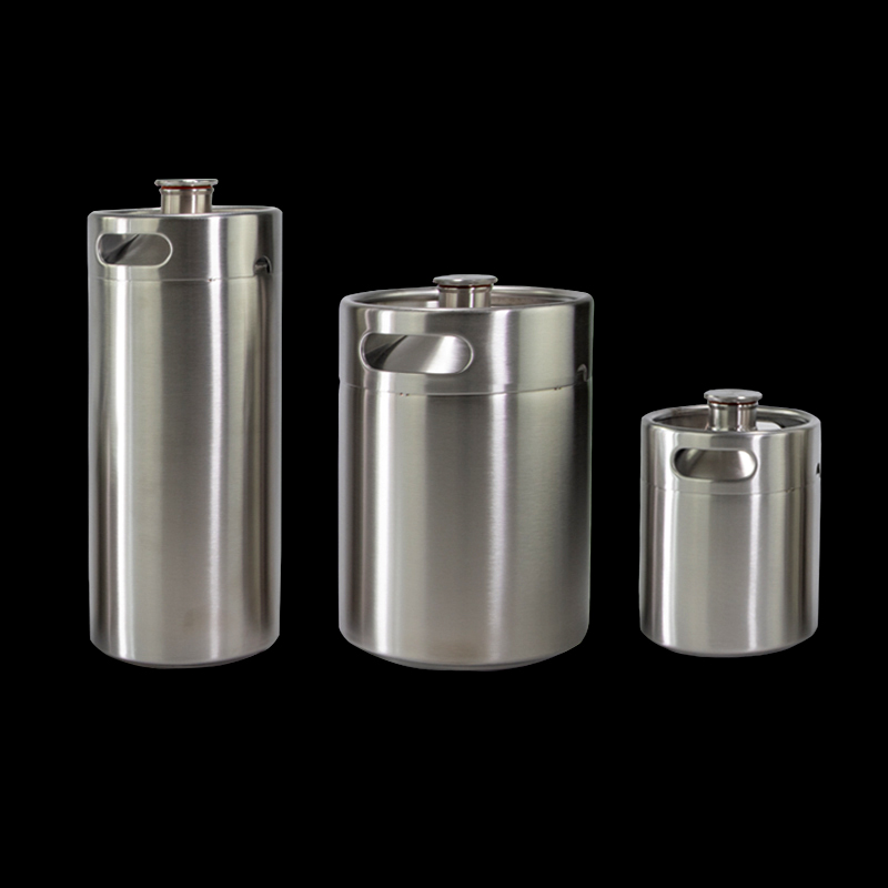 Distributeur de bière en fût de 64 oz avec couvercle pressurisé en acier inoxydable 6