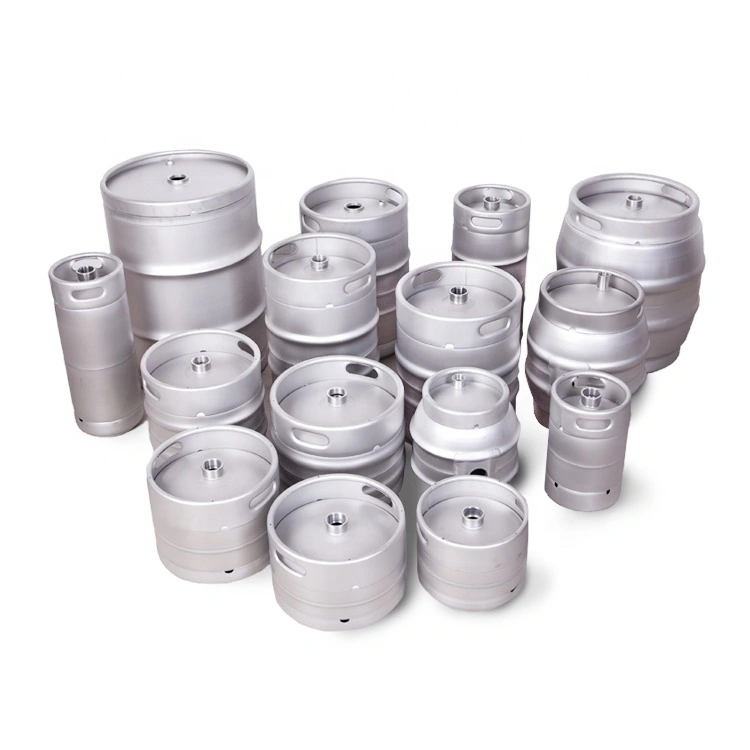 fûts de bière en acier inoxydable de qualité alimentaire, petits et mini, de 25 l, 10 l et 5 l, disponibles en gros en format euro. 1