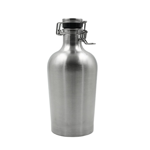 Gourde à bière en acier inoxydable alimentaire AISI 304 avec couvercle basculant, 1 L, 1,5 L et 2 L 1