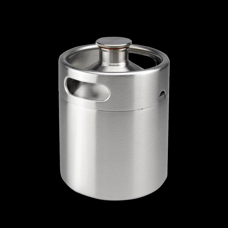 Bouteilles distributrices pressurisées en acier inoxydable de 1,9 L (64 oz) avec couvercle en acier, type fût de bière. 1