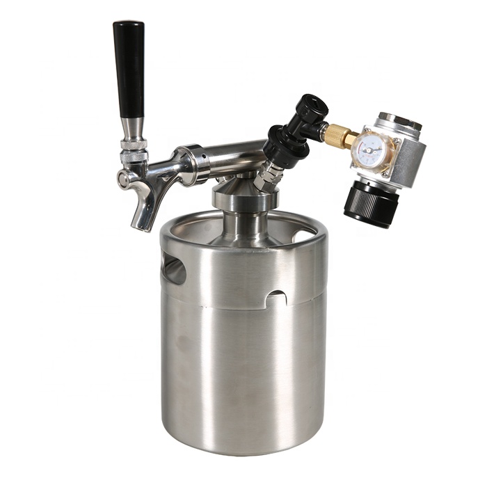 fûts de bière amovibles en acier inoxydable pour brassage maison, bouteilles de 2 L, mini growler 1