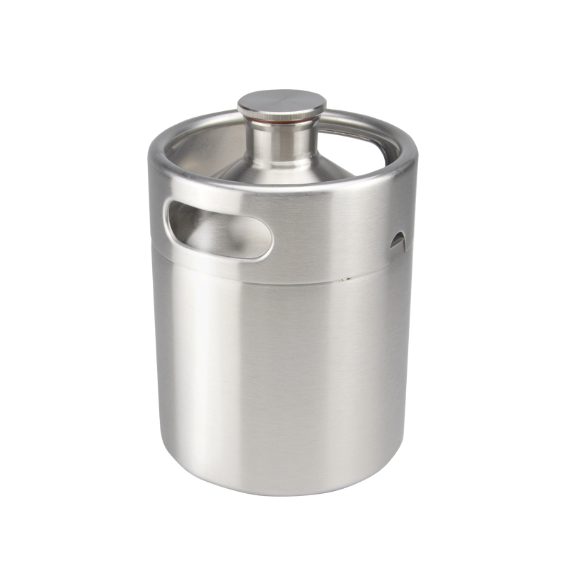 fût de bière miniature isolé en acier inoxydable de 2 litres (64 oz) 1