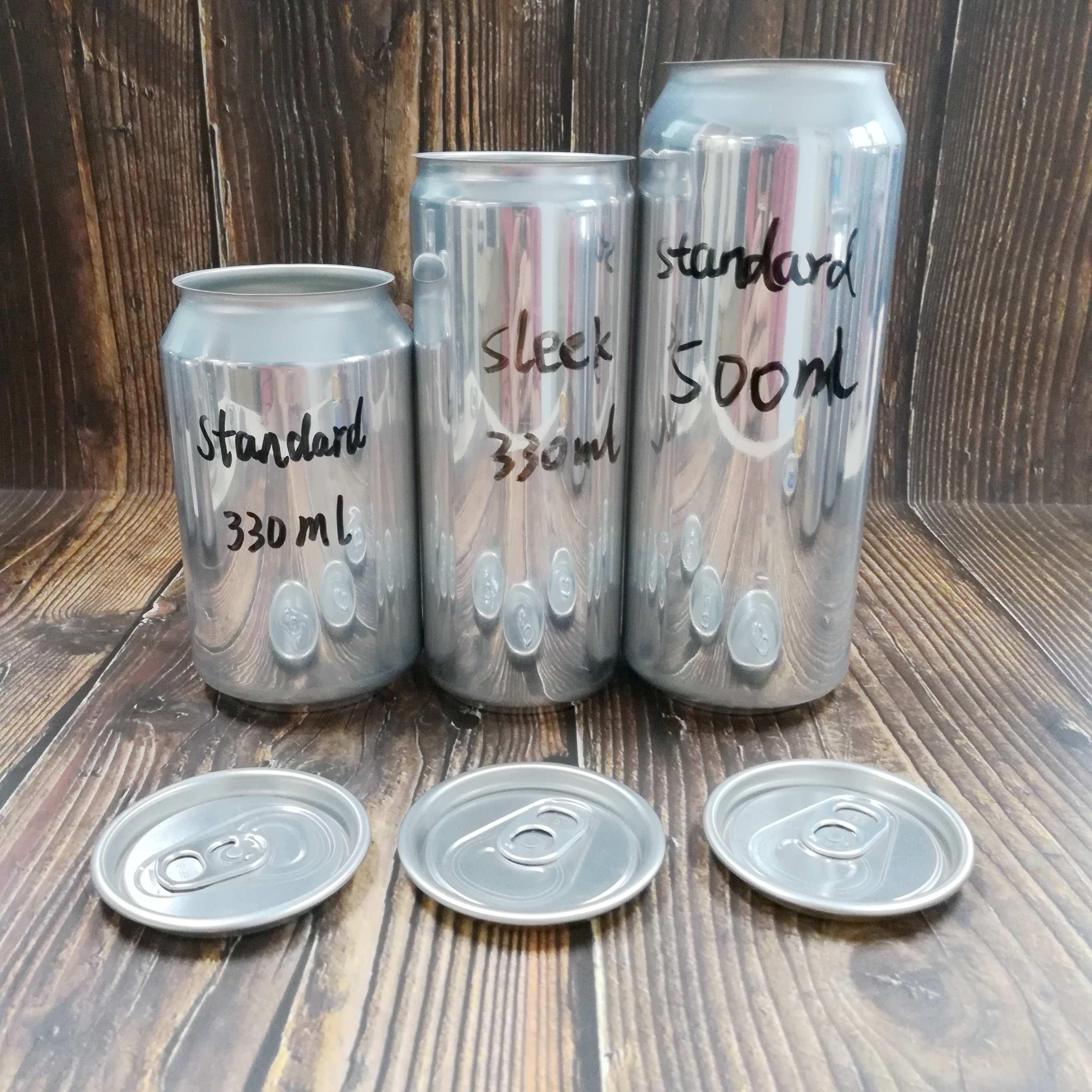 Latas de aluminio vacías, sin impresión, aptas para uso alimentario, de 330 ml, 330 ml y 500 ml, para cervecerías artesanales. 6