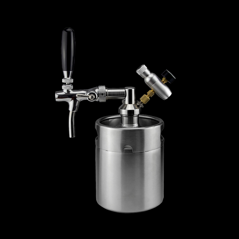 Mini-bouteille/fût de bière standard en acier inoxydable de 2 litres avec distributeur de froid 3
