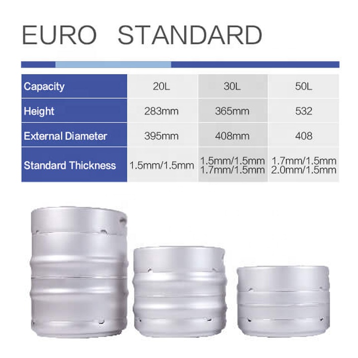Barrel New Euro 20L 30L 50L Stainless Steel Beer Keg 6