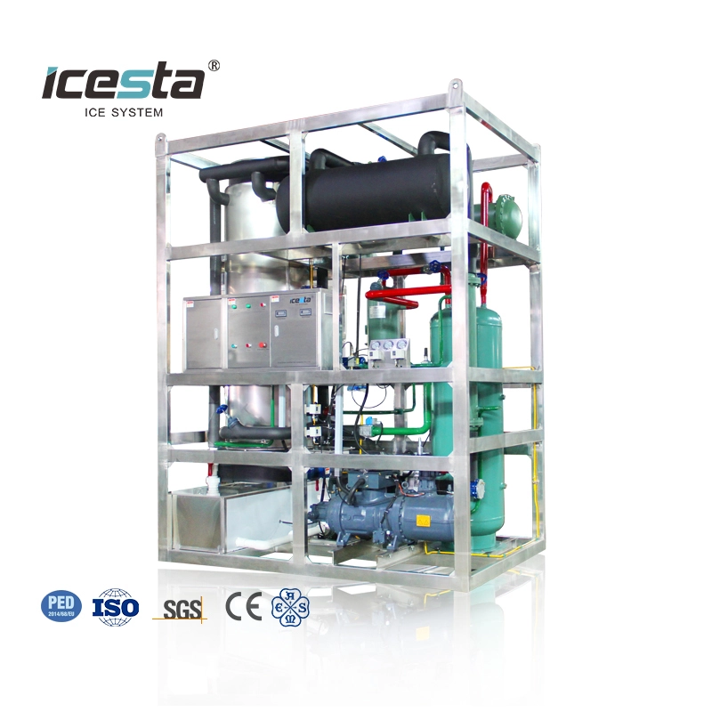 Tube ice machine with 10t Air Cooling Stainless Steel For Food Processing Industry / Cold Drinks 1