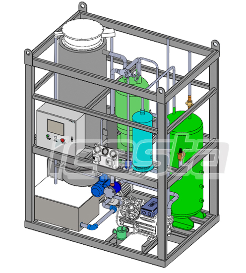 Tube ice machine with 10t Air Cooling Stainless Steel For Food Processing Industry / Cold Drinks 10