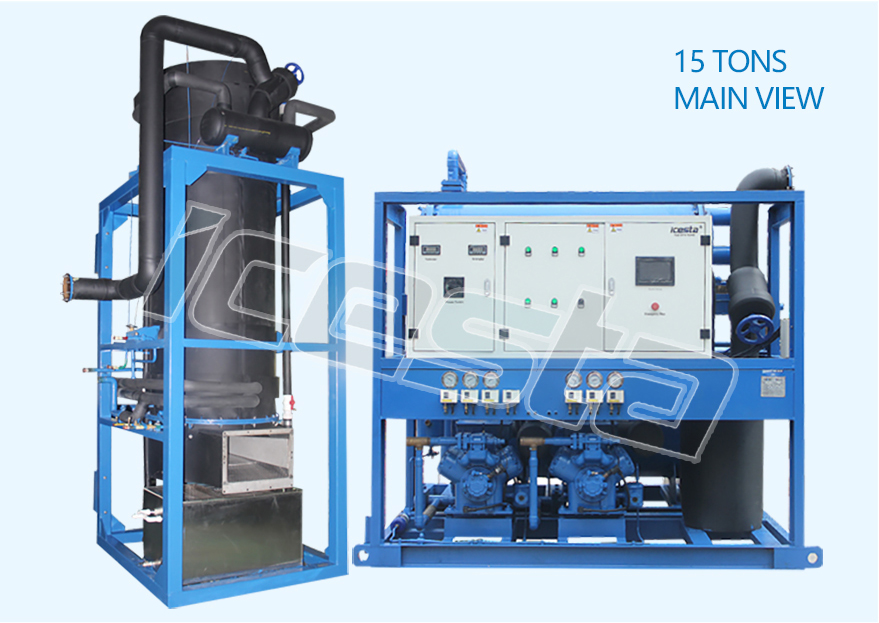 Tube ice machine with 10t Air Cooling Stainless Steel For Food Processing Industry / Cold Drinks 28