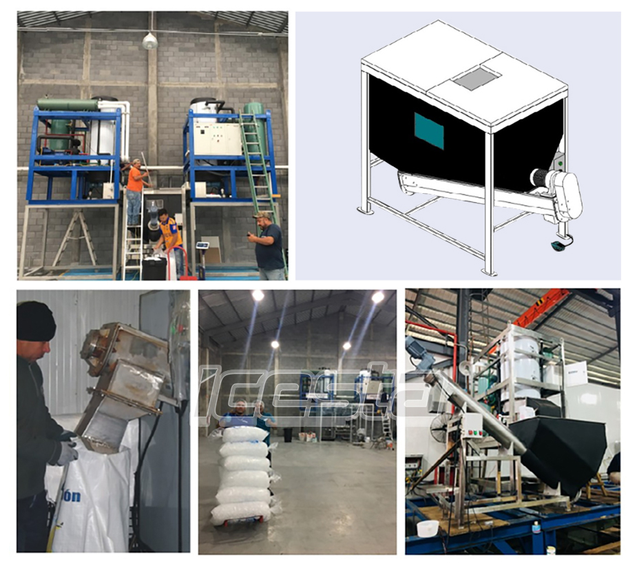 Tube ice machine with 10t Air Cooling Stainless Steel For Food Processing Industry / Cold Drinks 30