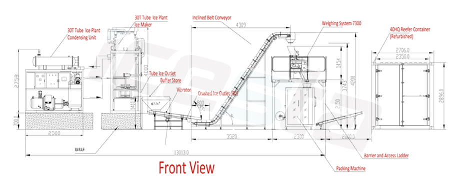 Tube ice machine with 10t Air Cooling Stainless Steel For Food Processing Industry / Cold Drinks 31