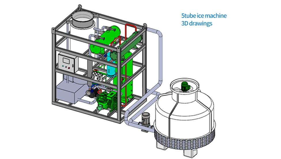 Tube Ice making Machine with 3 ton automatic High Productivity Long Service Life for drinks 21