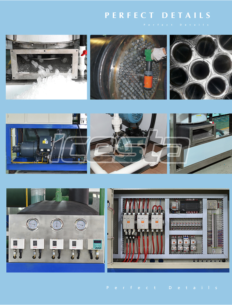 ICESTA Industrial tube ice machine with 20 ton water cooling stainless steel For Food Processing / Cold drink industry 13