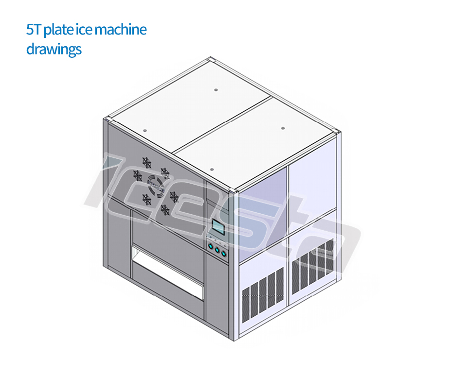 ICESTA Plate ice making maker machine with 1 2 3 5 tons high quality automatic energy-saving Long Service Life 15