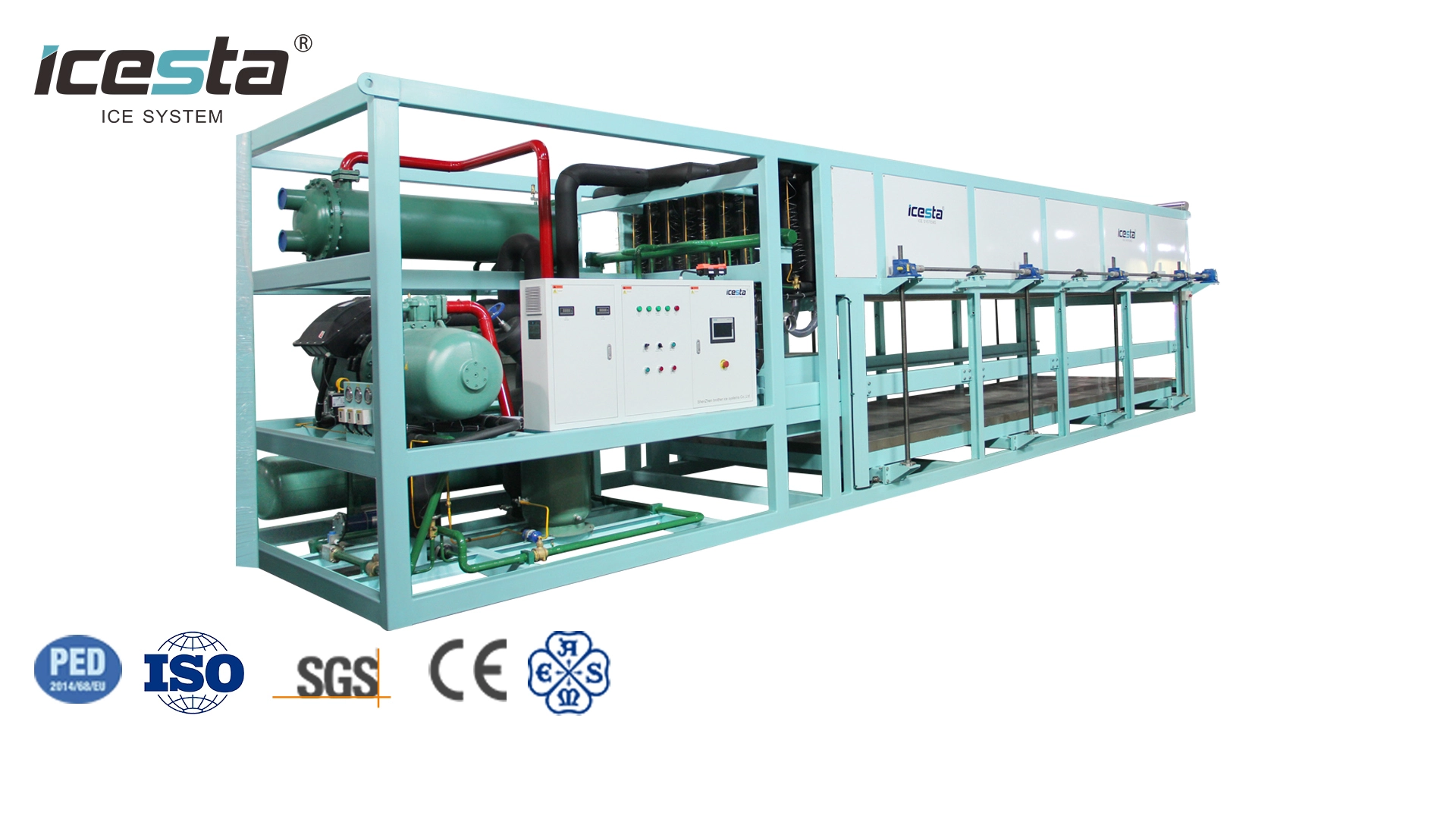 ICESTA Full automatic 15t Block ice machine with industrial direct cooling Energy Saving Long Service Life high quality 1