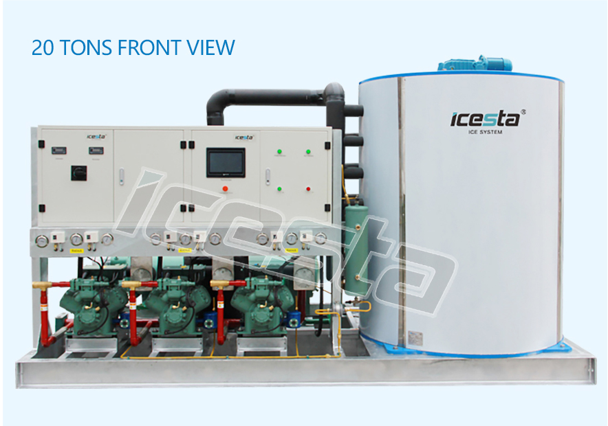 ICESTA Flake Ice Machine with 20 25 30 Ton Industrial automatic high productivity Long Service Life 21