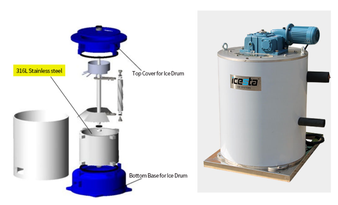 Quality Icesta Sea water flake ice machine for fish 1-5t Manufacturer | Brother Ice System 5