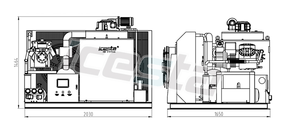 Flake Ice Machine With 3t Water Cooling Stainless Steel For Food Processing Industry 14