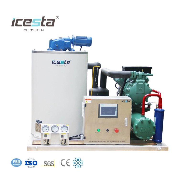 Flake Ice Machine With 3t Water Cooling Stainless Steel For Food Processing Industry 1