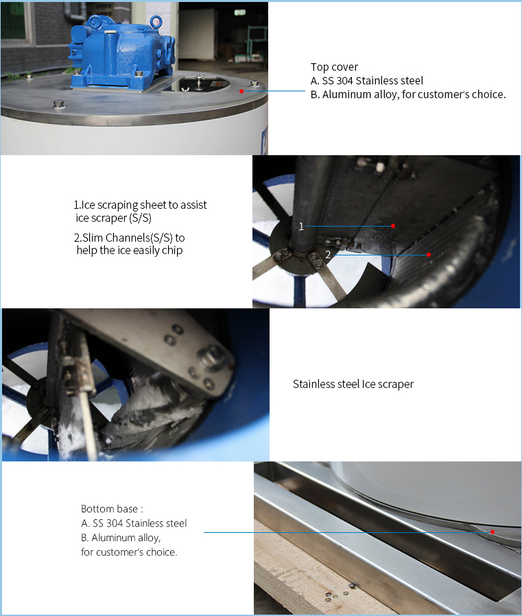 Flake Ice Machine With 3t Water Cooling Stainless Steel For Food Processing Industry 11