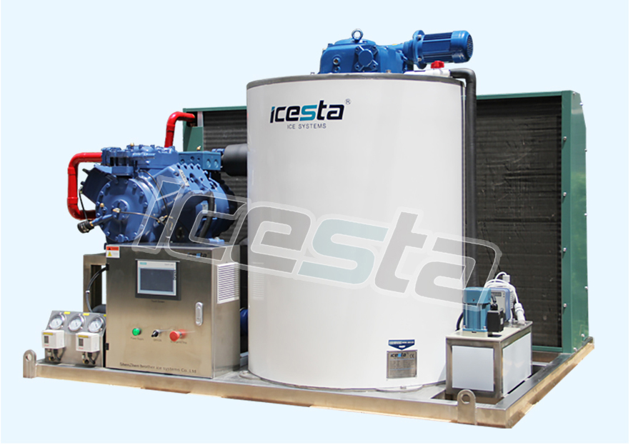 Flake Ice Machine With 3t Water Cooling Stainless Steel For Food Processing Industry 19